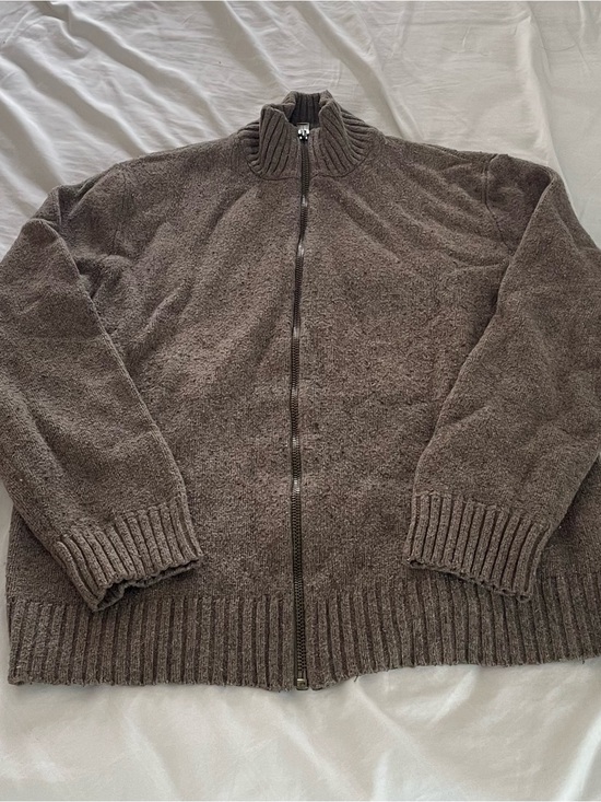 GAP Other - Vintage GAP Men's Full-Zip Brown Knit Sweater Jacket Size M